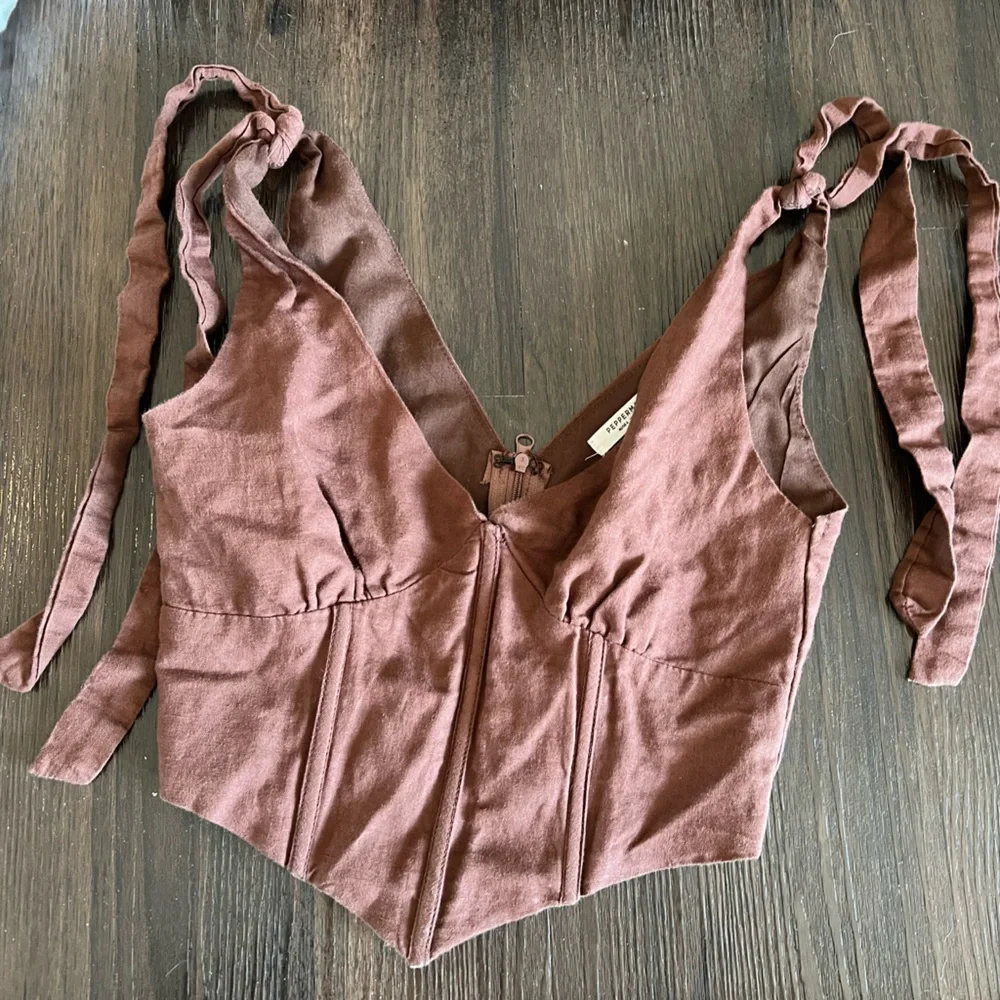 Pepper mayo brown corset style top - Picture 3 of 5